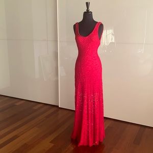 Red Lace Stretch Maxi